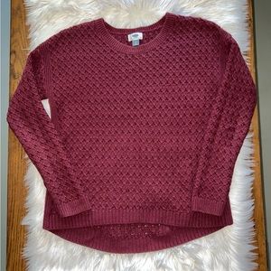 Old Navy pullover crew neck knit sweater Vibrant maroon color size Medium